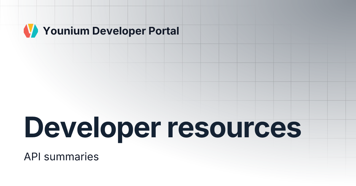 Developer resources | Younium Developer Portal